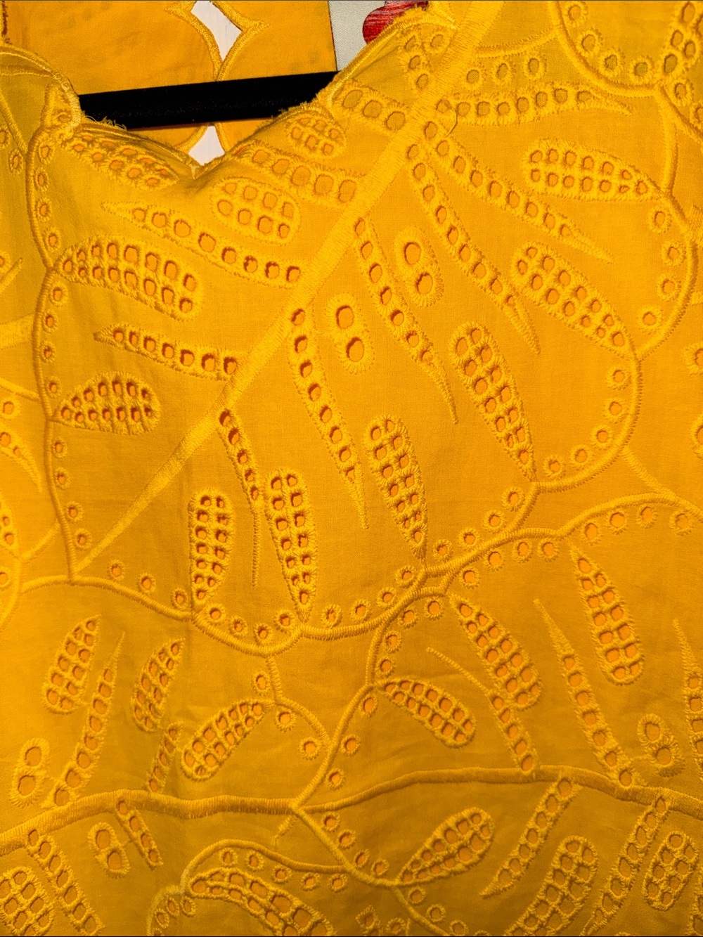 FARM Rio Yellow Scalloped Eyelet Cropped Camisole - Picture 8 of 8